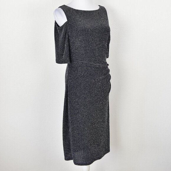 Lauren Ralph Lauren Cold Shoulder Metallic Sheath Dress - 10 - Picture 7 of 8